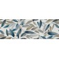 Carrelage décor brillant épaisseur 8.5mm, mur, feuilles sur fond blanc 25x75cm savmedley jazz cold