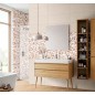 Carrelage décor brillant épaisseur 8.5mm, mur, feuilles sur fond blanc 25x75cm savmedley jazz warm