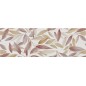 Carrelage décor brillant épaisseur 8.5mm, mur, feuilles sur fond blanc 25x75cm savmedley jazz warm