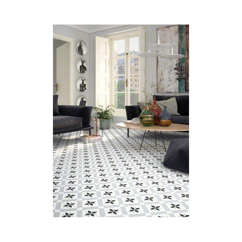 Carrelage imitation carreau ciment gris 20x20cm V Calvet