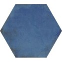 Carrelage hexagone bleu foncé effet carreau ciment brillant 34.5x40cm savietri bleu