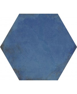 Carrelage hexagone bleu foncé effet carreau ciment brillant 34.5x40cm savietri bleu