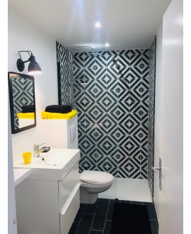 carrelage salle de bain imitation carreau de ciment noir 20x20cm V Goroka noir