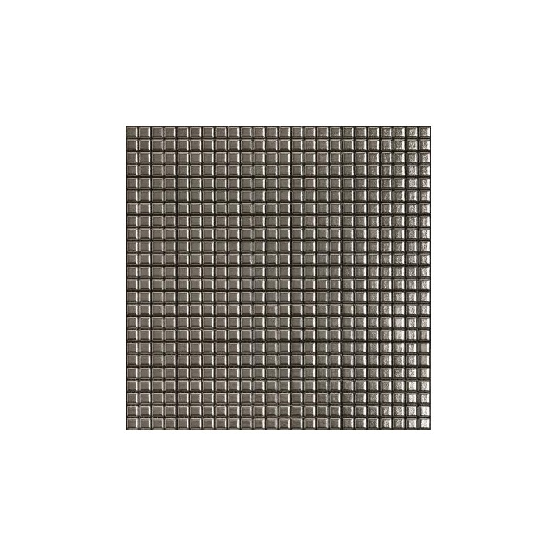 Mosaique metallique platine applatine sur trame 30x30cm