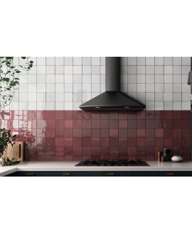 Carrelage salle de bain cuisine Effet Zellige A rouge brillant 13.2x13.2cm