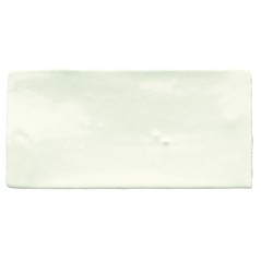 Carrelage imitation zellige DT handmade blanc brillant 7.5x15cm