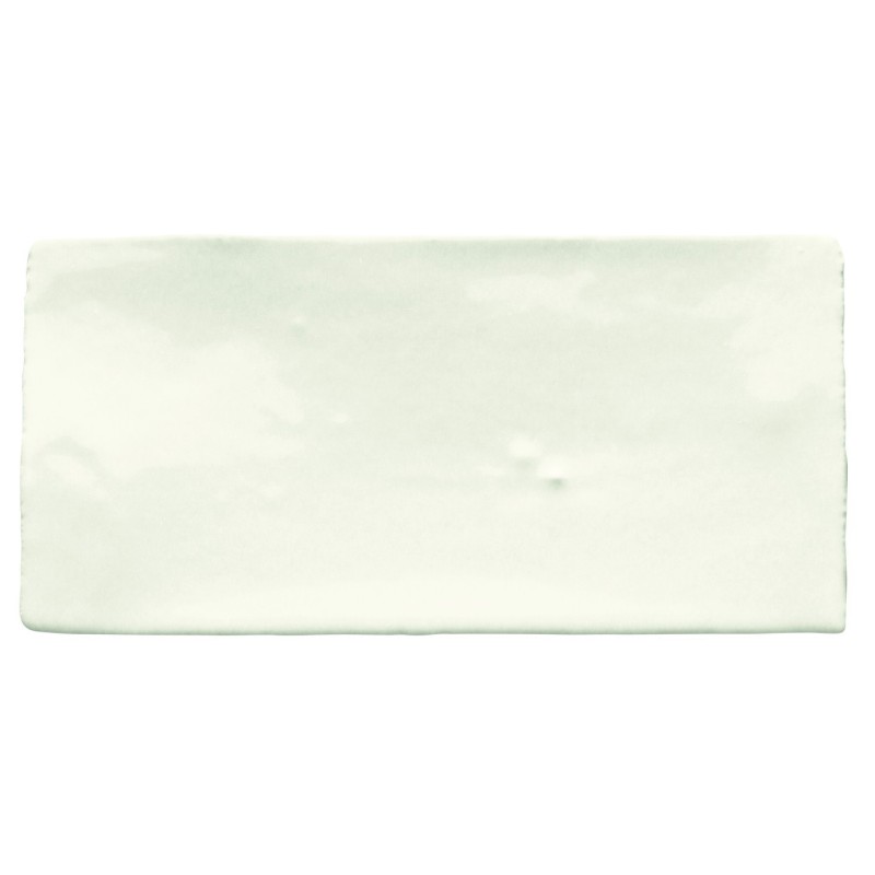 Carrelage imitation zellige DT handmade blanc brillant 7.5x15cm