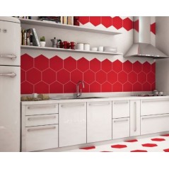 Carrelage hexagone tomette realopal rouge, cuisine 28.5x33cm