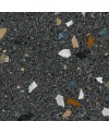 Carrelage imitation terrazzo et granito noir mat coloré, 80x80cm rectifié, arcastracciatella grafito antidérapant R10
