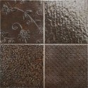 Carrelage aspect métal patchwork realglint anthracite brillant 44x44cm