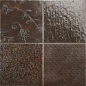 Carrelage aspect métal patchwork realglint anthracite brillant 44x44cm