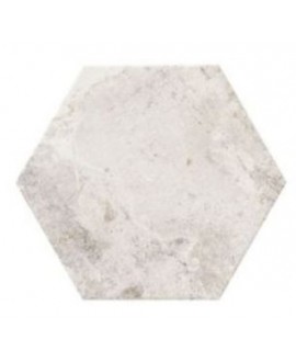 Carrelage hexagonal imitation pierre blanche 28.5x33cm, realblur blanc