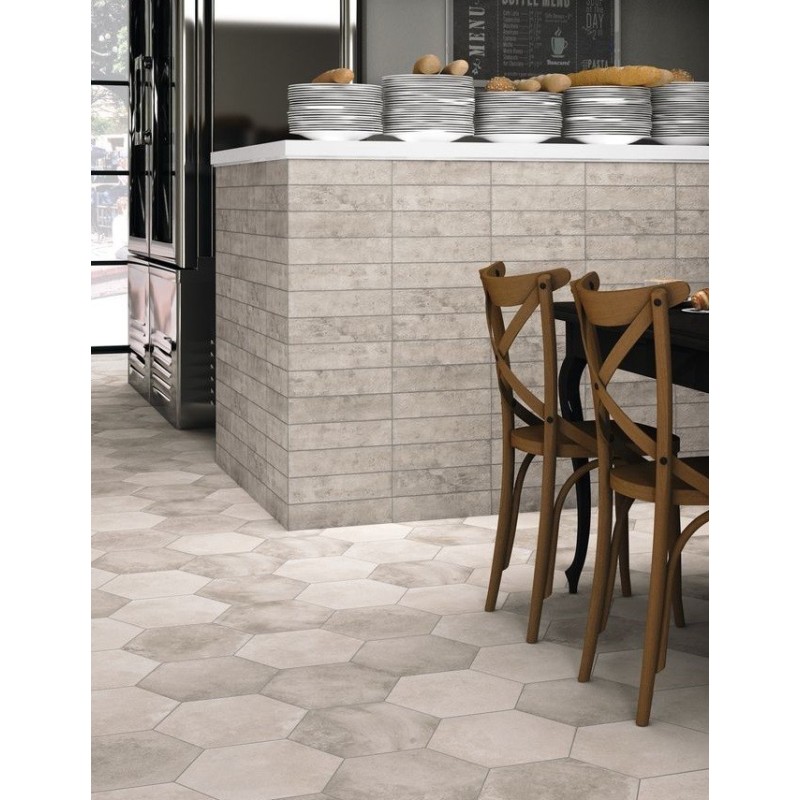 Sol Lino Tendance Carrelage Hexagonal Gris Sol Vinyle Tomette