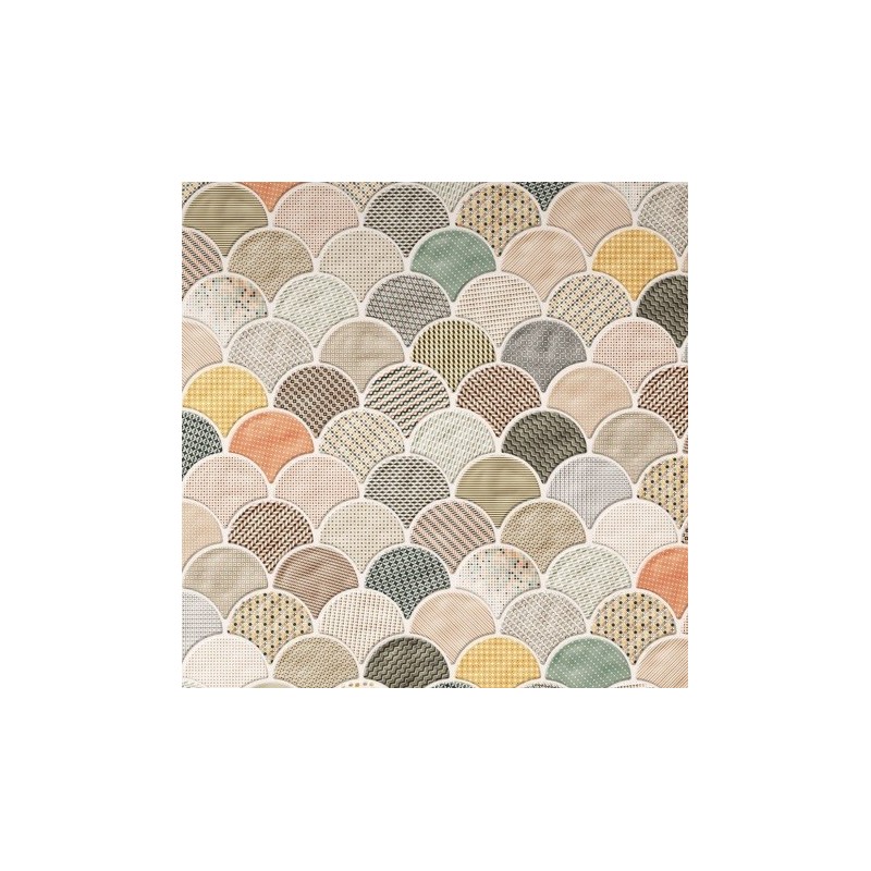 Carrelage ecaille de poisson realscale gloss patchwork brillant 30.7x30.7cm