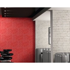 Carrelage parement imitation brique rouge mat crédence de cuisine 31x56cm realmanhattan