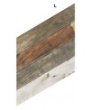 Carrelage chevron imitation bois de palette mélangé realdpallet mix au sol et blanc au mur gauche et droit