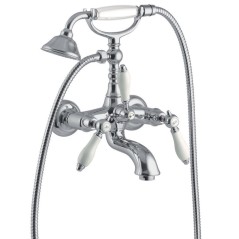 Mélangeur baignoire ensemble douche retro, art-déco, F5404 chromé, nickel brossé, or, or brossé, vieux cuivre, vieux bronze