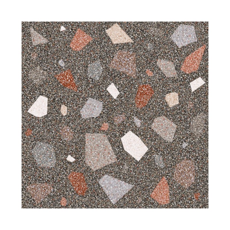 Carrelage effet terrazzo et granito 90x90cm rectifié, santanewdeco palladian dark brillant