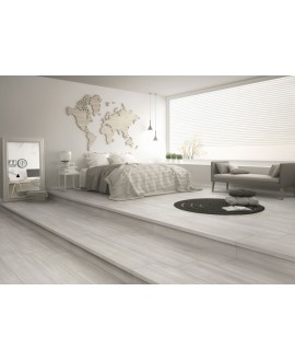 Carrelage effet plancher en bois de chêne cérusé blanc, large chambre, 30x120cm rectifié, procarinzia blanc