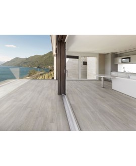Carrelage effet plancher en bois de chêne cérusé gris moderne, salon, 20x120cm rectifié, procarinzia gris