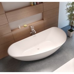 Baignoire Bilbao en ilot de couleur blanc mat 170x80cm