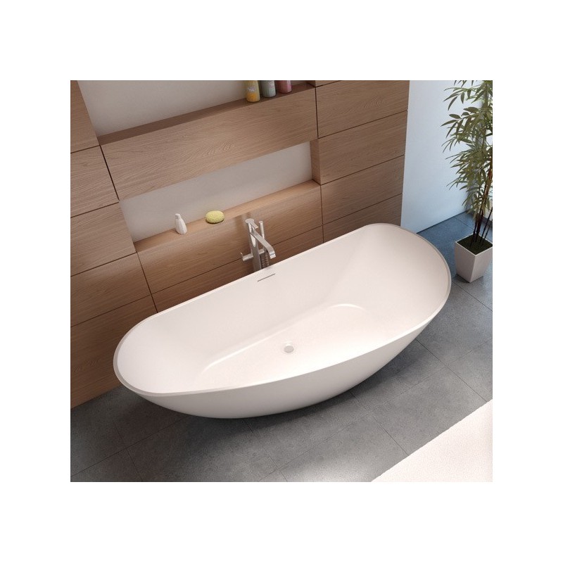 Baignoire Bilbao en ilot de couleur blanc mat 170x80cm