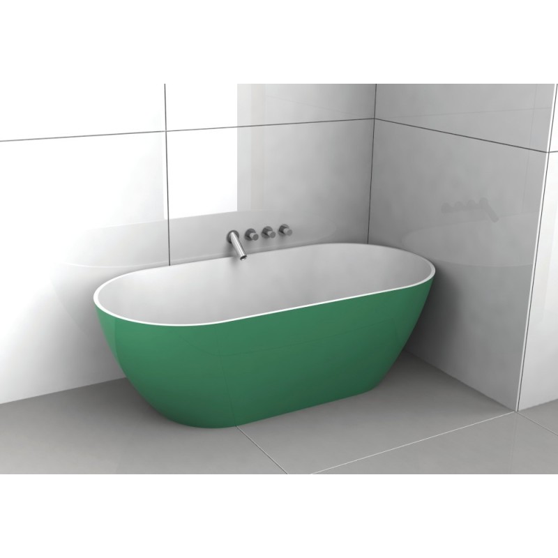 Baignoire Bilbao en ilot de couleur vert mat 170x80cm