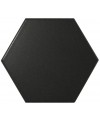 Faience hexagone Equipscale noir mat 12.4x10.7cm