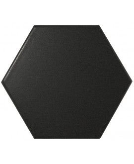 Faience hexagone Equipscale noir mat 12.4x10.7cm