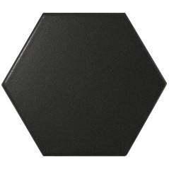 Faience hexagone Equipscale noir mat 12.4x10.7cm