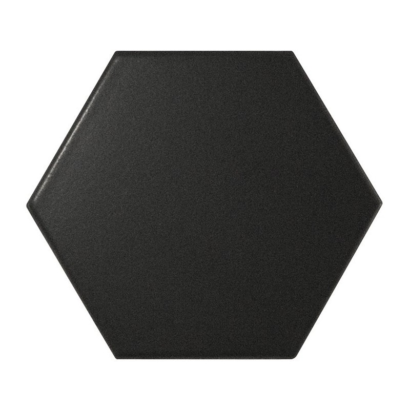 Faience hexagone Equipscale noir mat 12.4x10.7cm