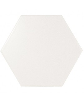 Faience hexagone Equipscale blanc brillant 12.4x10.7cm