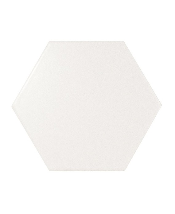 Faience hexagone Equipscale blanc brillant 12.4x10.7cm