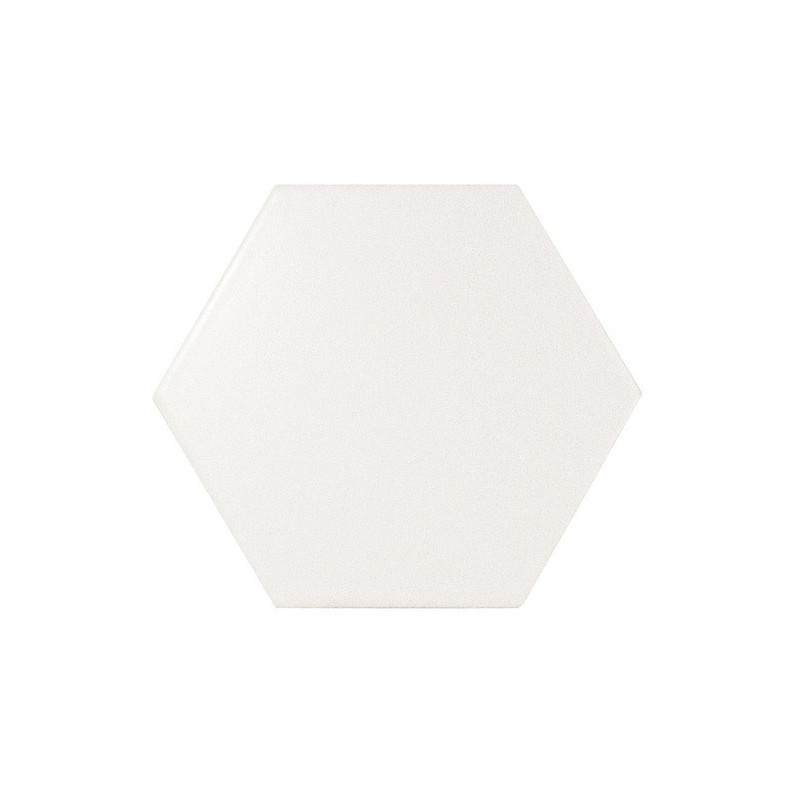 Faience hexagone Equipscale blanc brillant 12.4x10.7cm