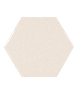 Faience hexagone Equipscale crème brillant 12.4x10.7cm