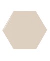 Faience hexagone Equipscale beige brillant 12.4x10.7cm