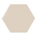 Faience hexagone Equipscale beige brillant 12.4x10.7cm