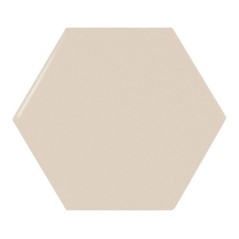 Faience hexagone Equipscale beige brillant 12.4x10.7cm