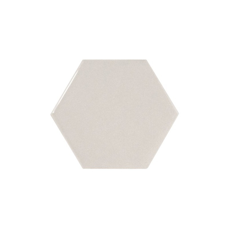 Faience hexagone Equipscale gris clair brillant 12.4x10.7cm