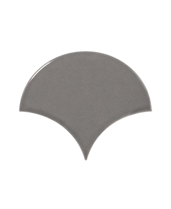 Faience écaille équipfan gris foncé brillant 10.6x12cm