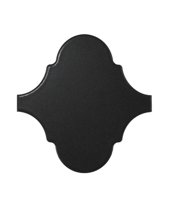 Faience arabesque equipalhambra noir mat 12x12cm