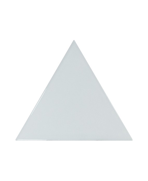 Faience triangle Equipetriangle bleu ciel brillant 10.8x12.4cm