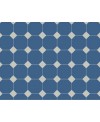 Carrelage octogonal en grès cérame fin vitrifié W bleu nuit 10x10cm avec cabochon gris perle de 3.5x3.5cm