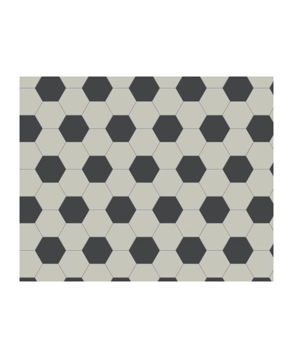 Mosaique en grès cérame fin vitrifié W hexagonal damier blanc et noir grès cérame vitrifié 5x5cm en plaque de 29.5x28.1cm