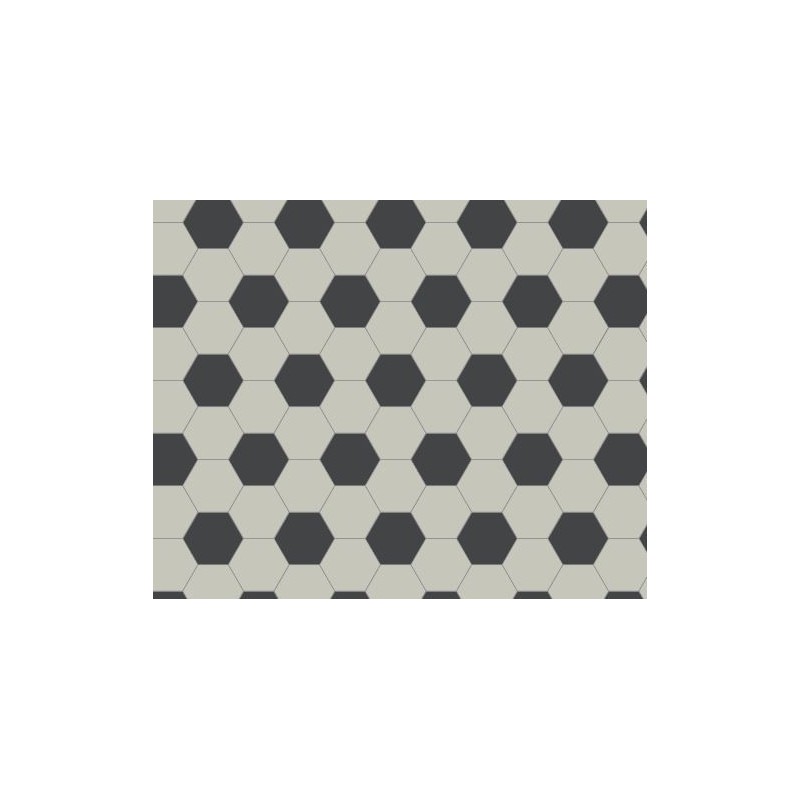 Mosaique en grès cérame fin vitrifié W hexagonal damier blanc et noir grès cérame vitrifié 5x5cm en plaque de 29.5x28.1cm