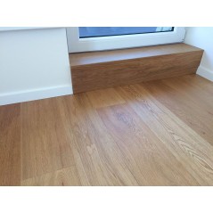 Parquet clair contemporain contrecollé en chêne naturel verni , largeur 190 mm layork natural