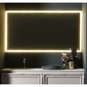 Miroir lumineux salle de bain, contemporain, rectangulaire, horizontal 170x75x3cm avec led frontal 4 cotés comp enter 4052