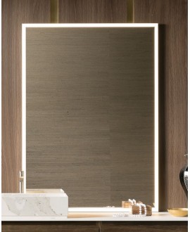 Miroir lumineux salle de bain, moderne, rectangulaire, vertical 100x140x3cm avec led frontal 4 cotés compenter 4050