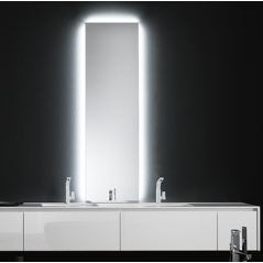 Miroir salle de bain lumineux, moderne, rectangulaire, vertical avec led derrière, comp digit