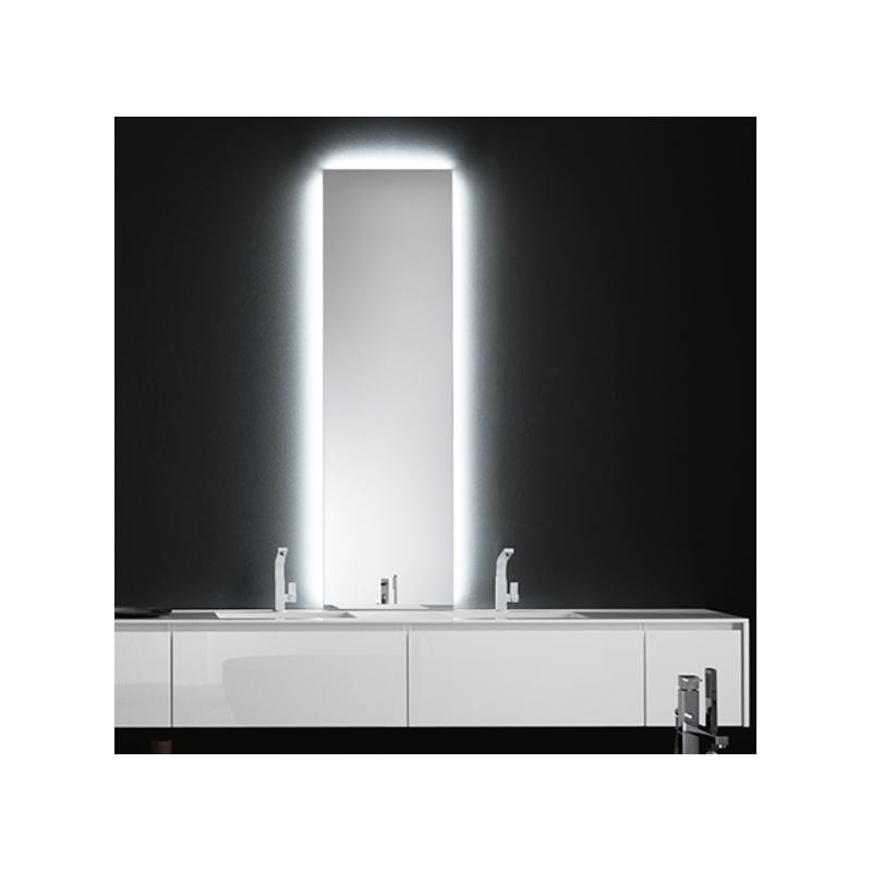 Miroir salle de bain lumineux, moderne, rectangulaire, vertical avec led derrière, comp digit